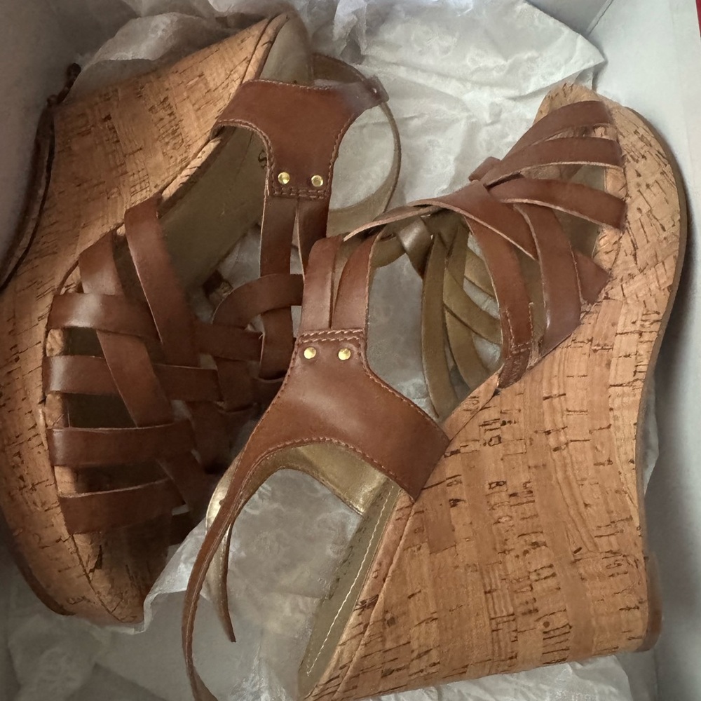 Guess Brown Wedge Sandals